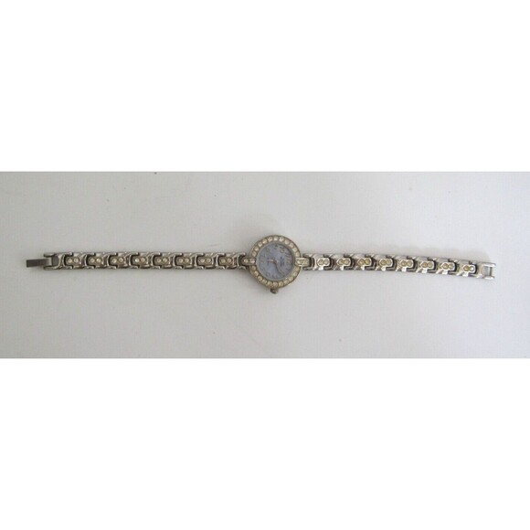 Gloria Vanderbilt Ladies Wrist Watch Vintage Rhinestone Bezel Bracelet Quartz - Picture 8 of 10